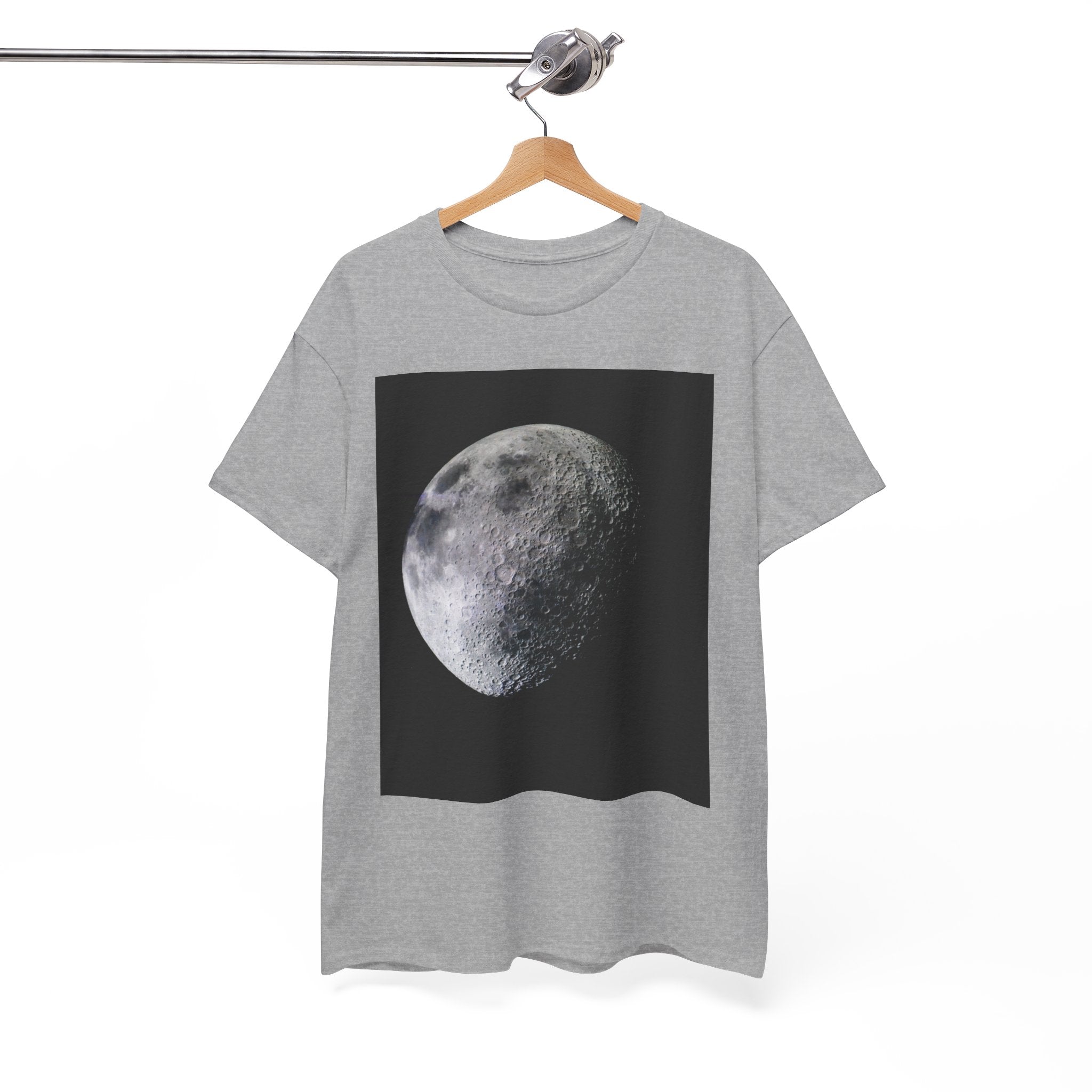 Moon Phase Tee — Realistic Half Moon Graphic T-Shirt