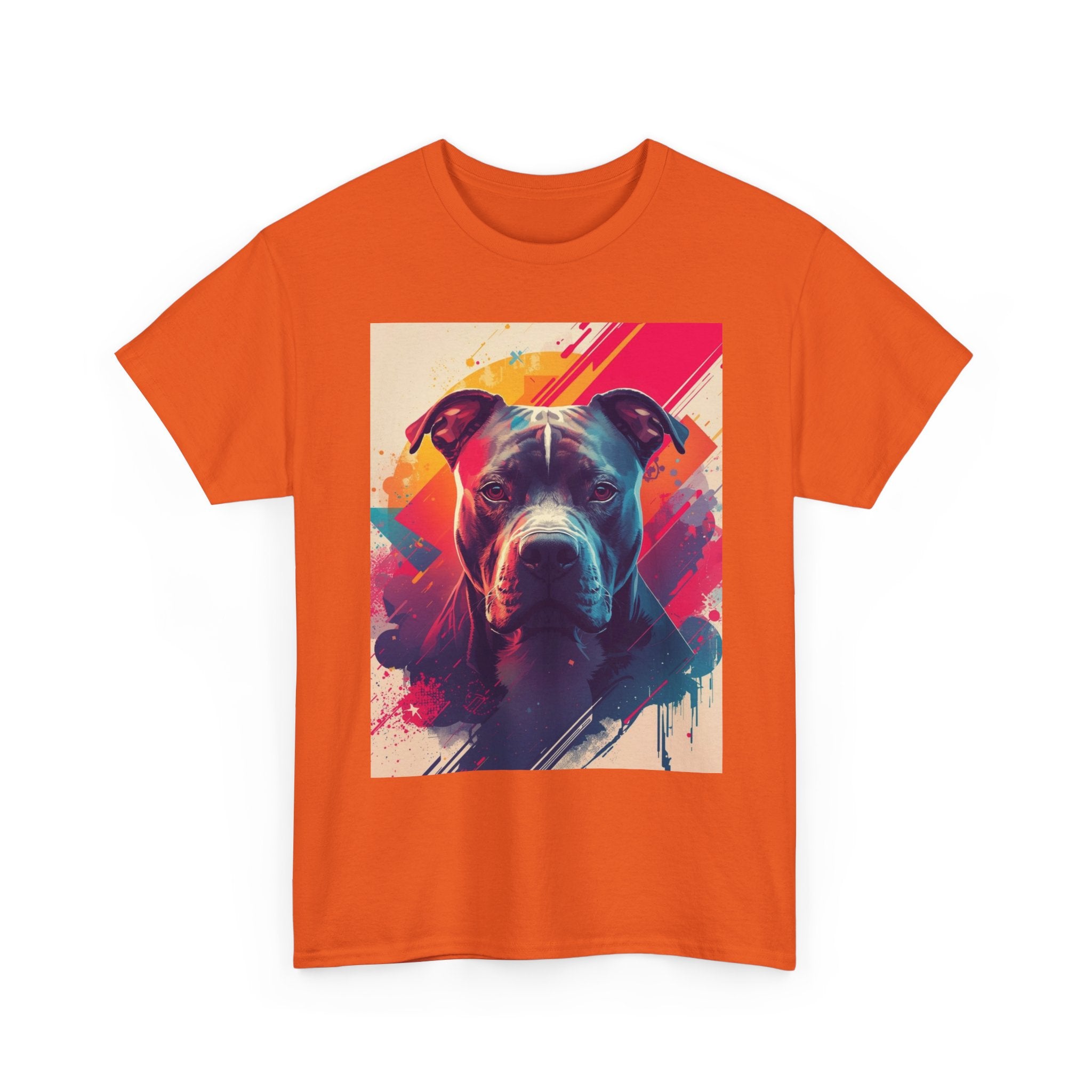 Pit Bull Pop Art T-Shirt — Colorful Abstract Dog Portrait Tee