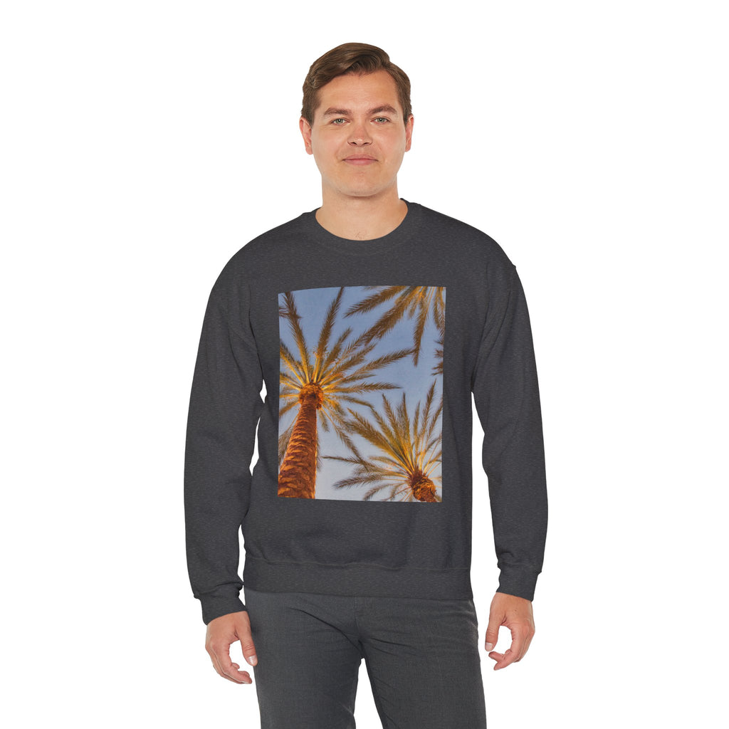 Palm Trees Crewneck Sweatshirt — Vintage Sunset California Vibe