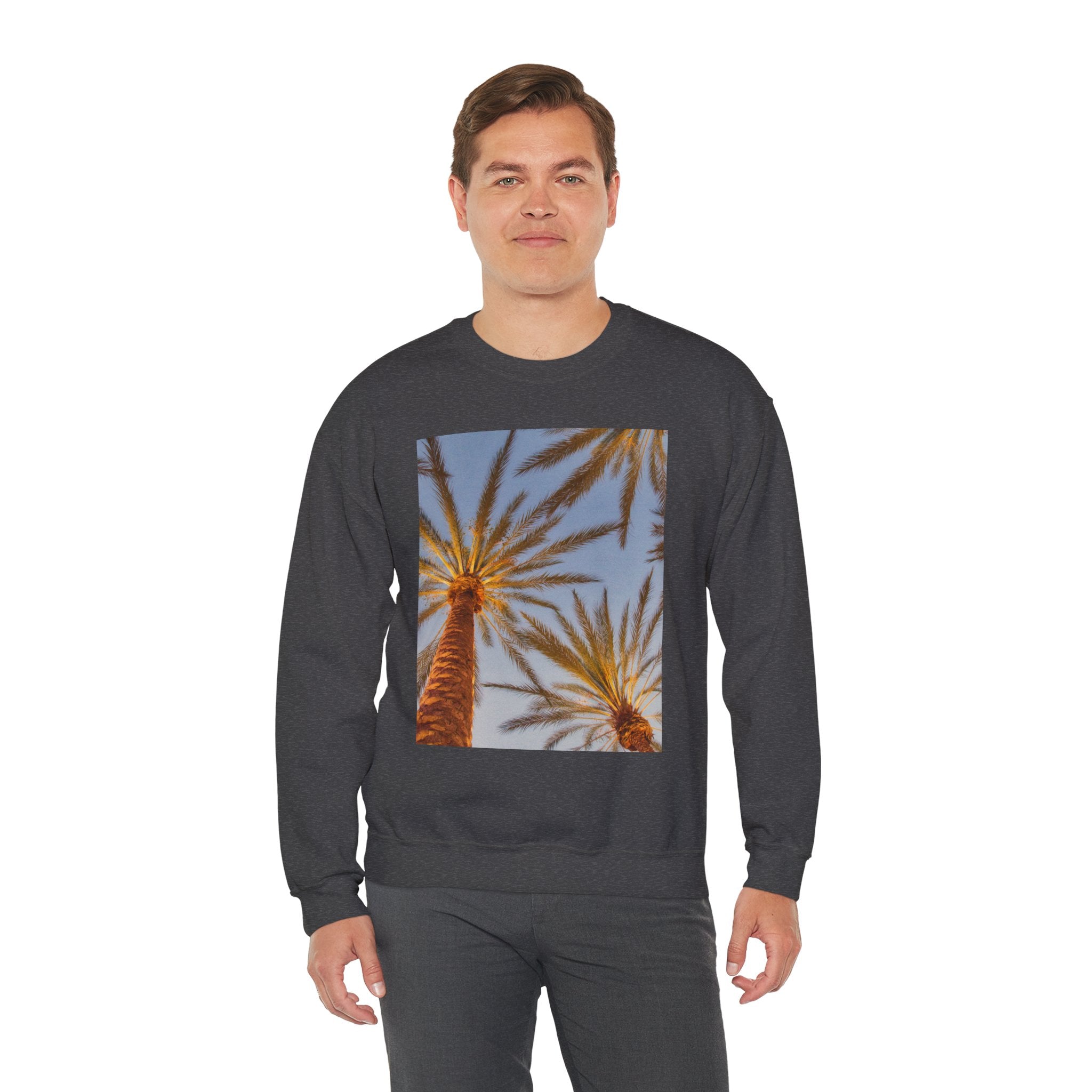 Palm Trees Crewneck Sweatshirt — Vintage Sunset California Vibe