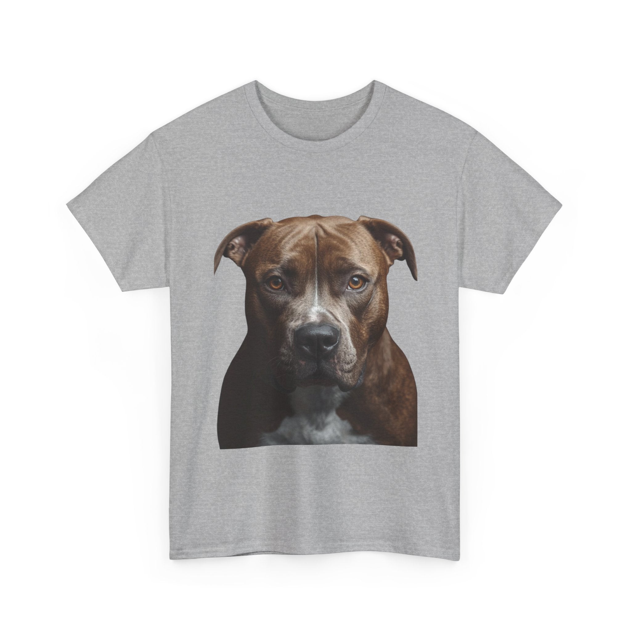 Pit Bull Portrait T-Shirt — Realistic Dog Face Tee for Dog Lovers