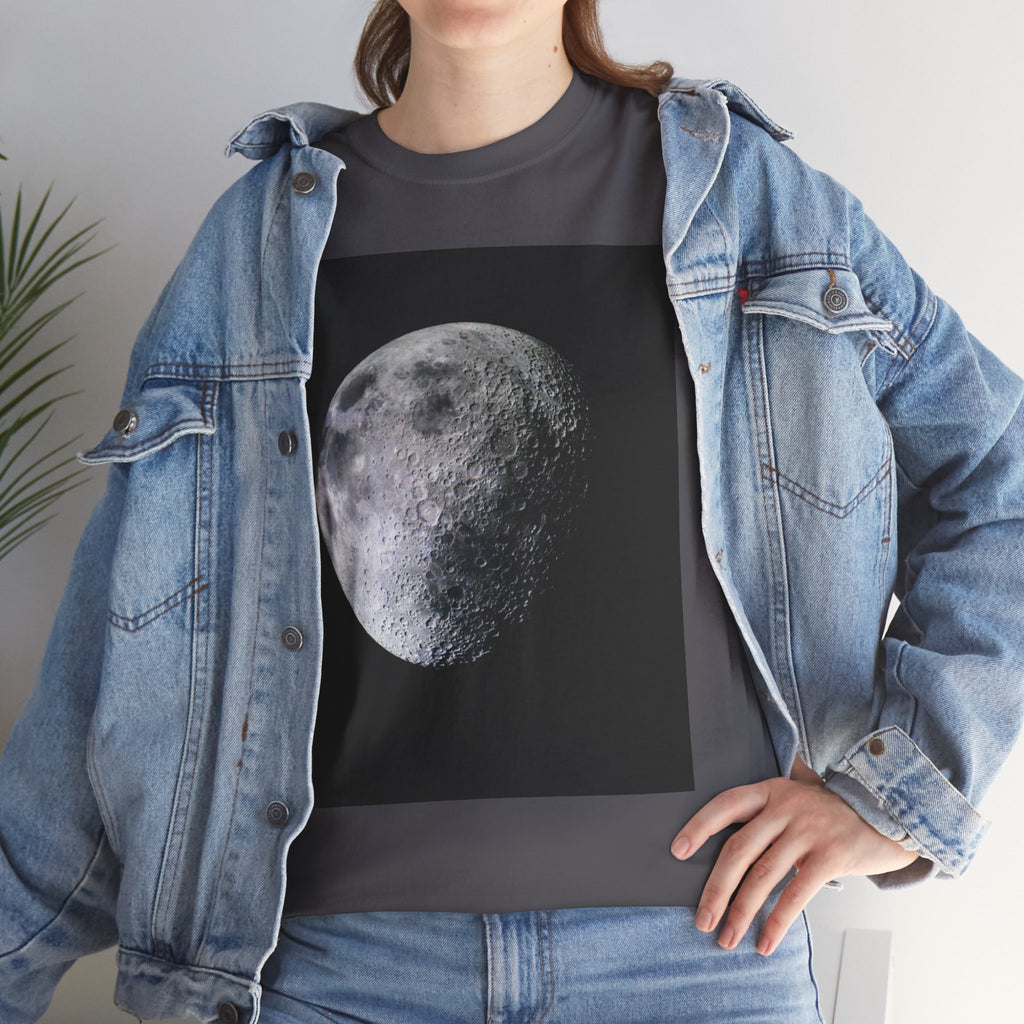 Moon Phase Tee — Realistic Half Moon Graphic T-Shirt
