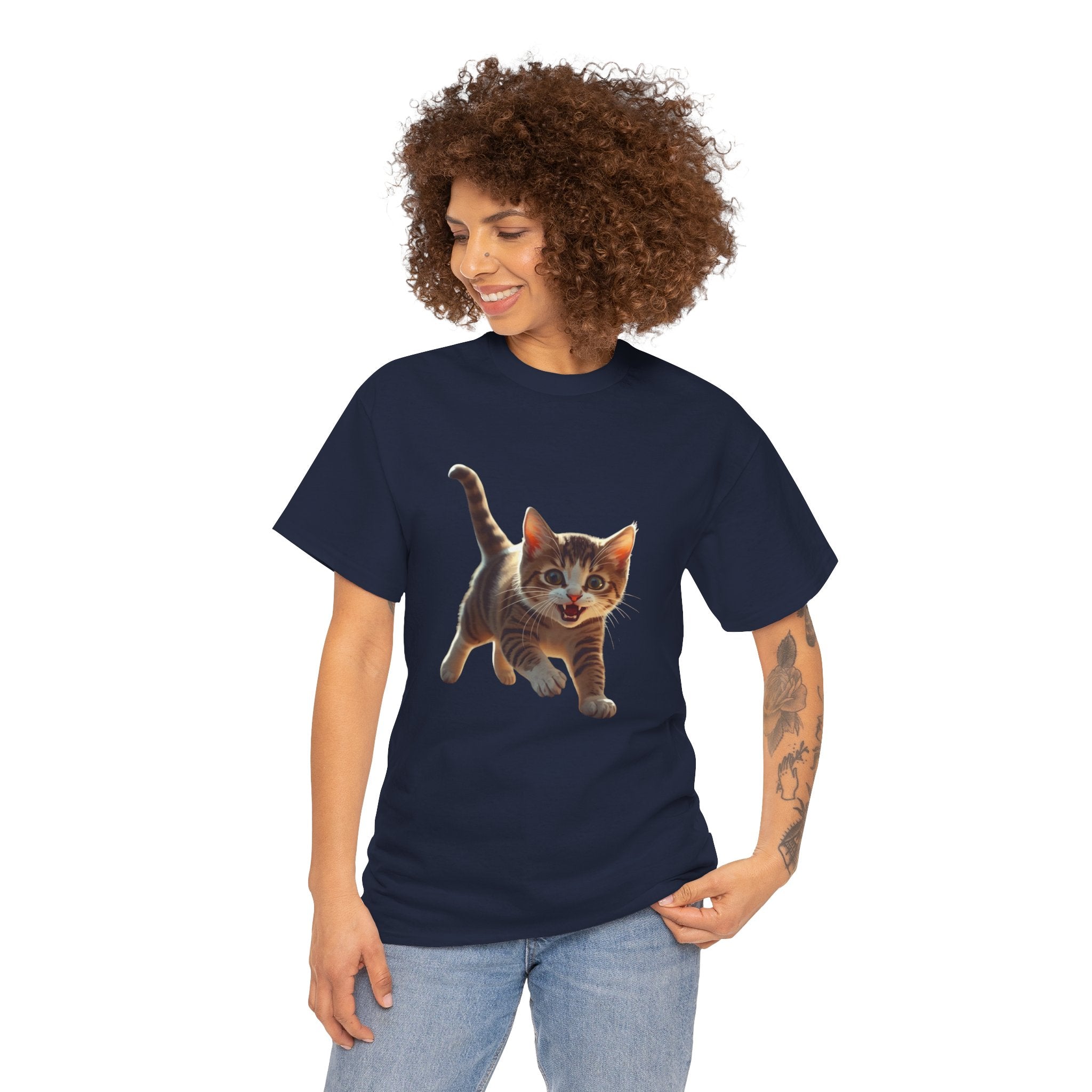 Kitten Graphic Tee — Cute Running Cat T-Shirt for Cat Lovers