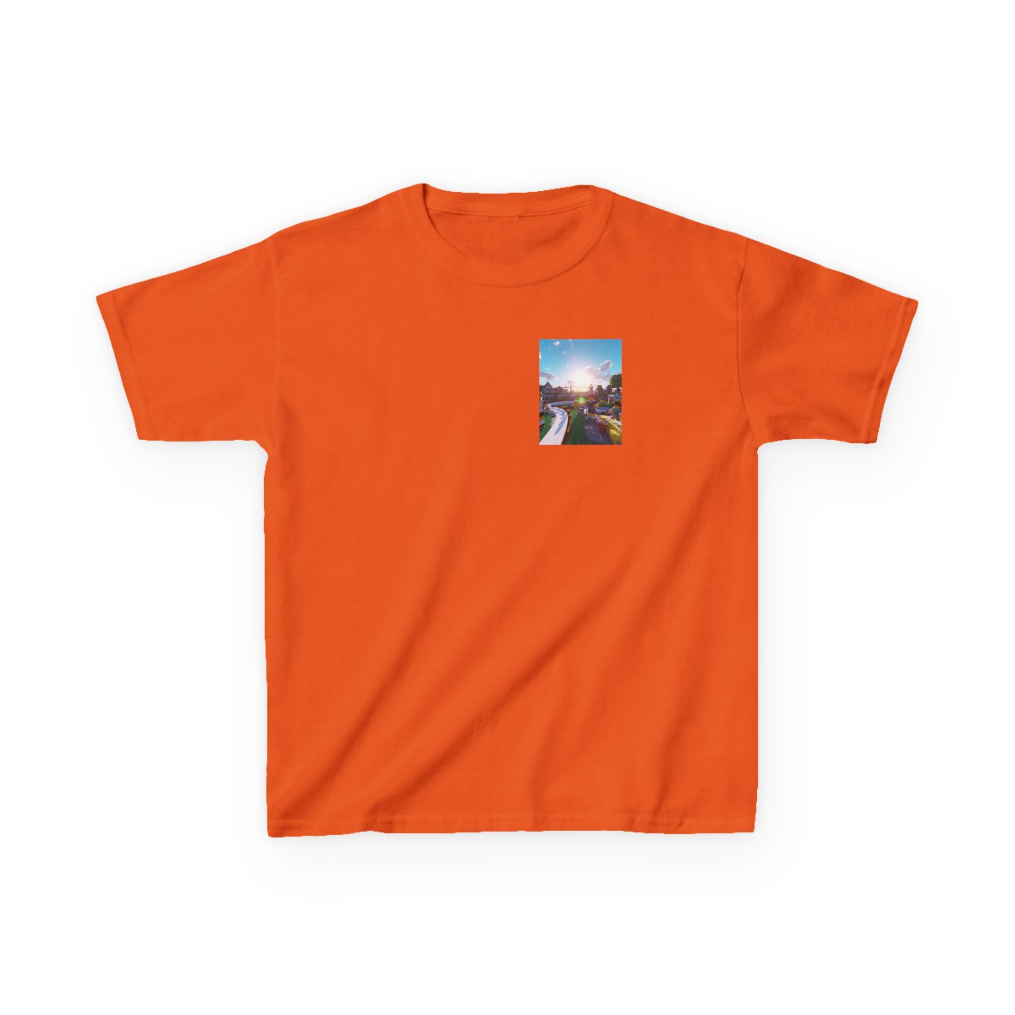 Kids Tee — Colorful Sunset Neighborhood Illustration