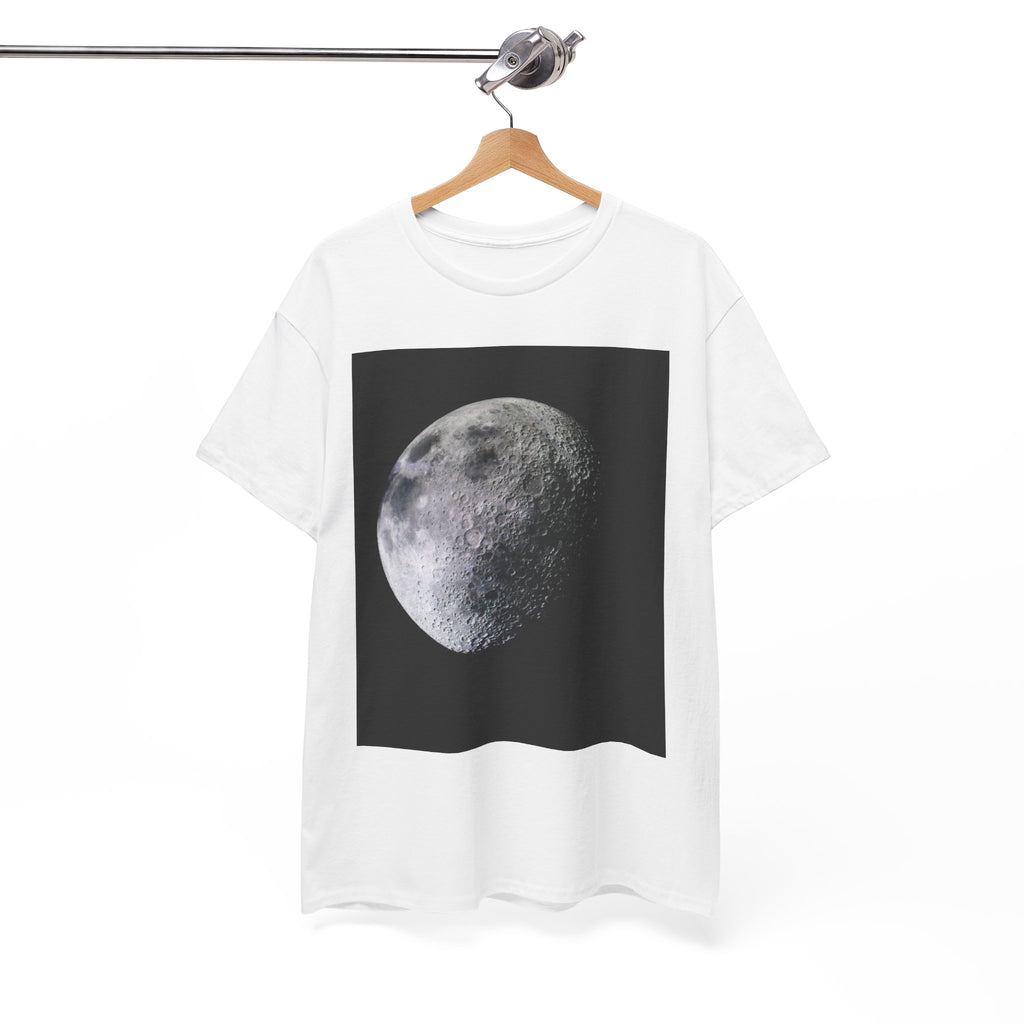 Moon Phase Tee — Realistic Half Moon Graphic T-Shirt