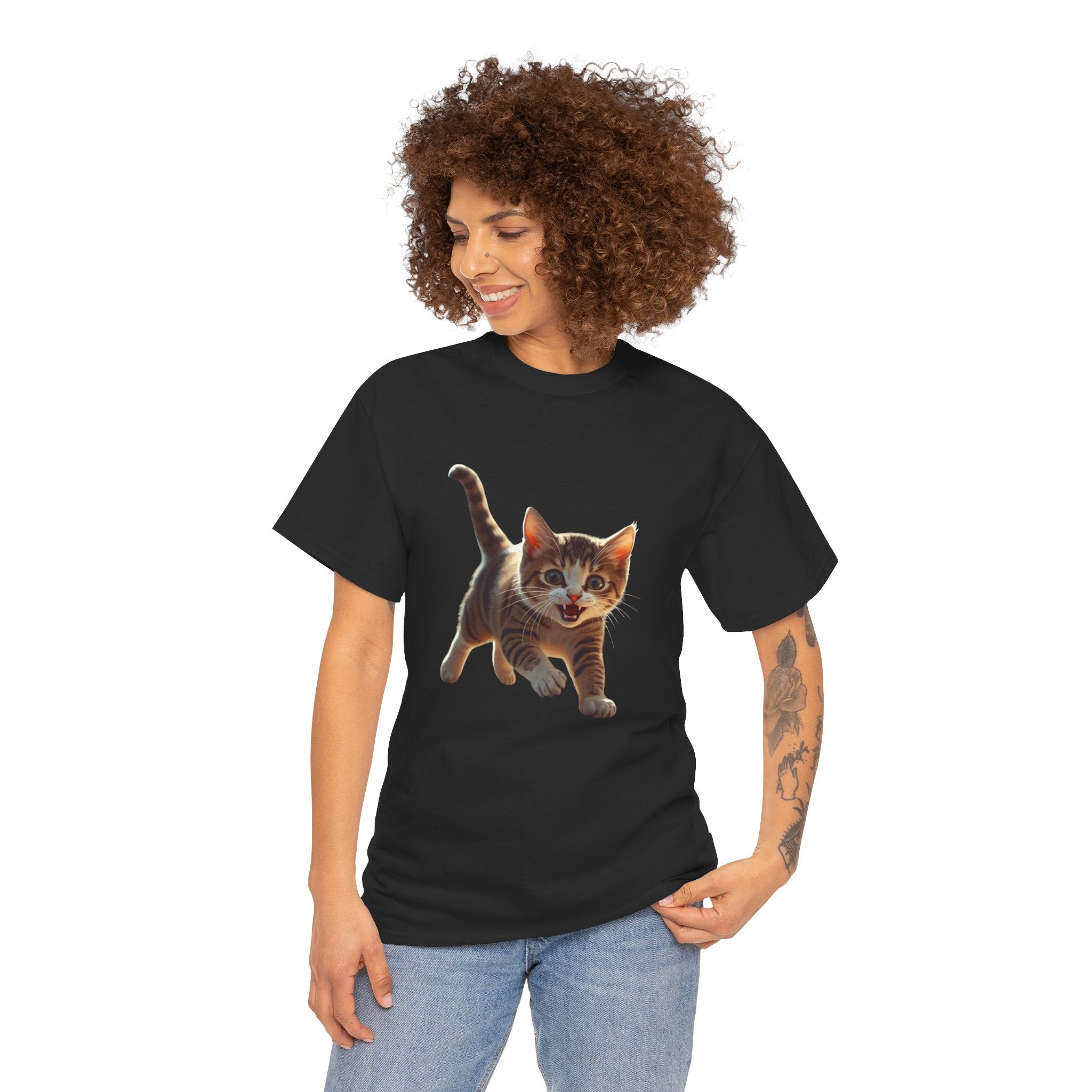 Kitten Graphic Tee — Cute Running Cat T-Shirt for Cat Lovers