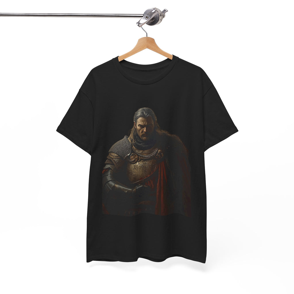 Knight Portrait T-Shirt — Dark Medieval Armor Graphic Tee