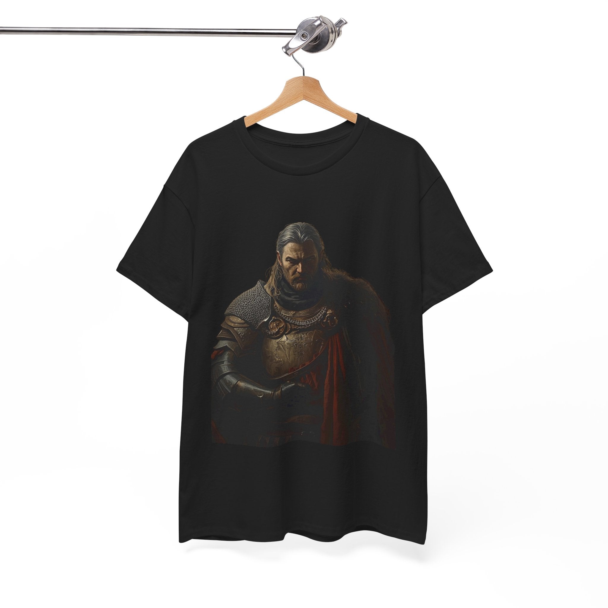 Knight Portrait T-Shirt — Dark Medieval Armor Graphic Tee