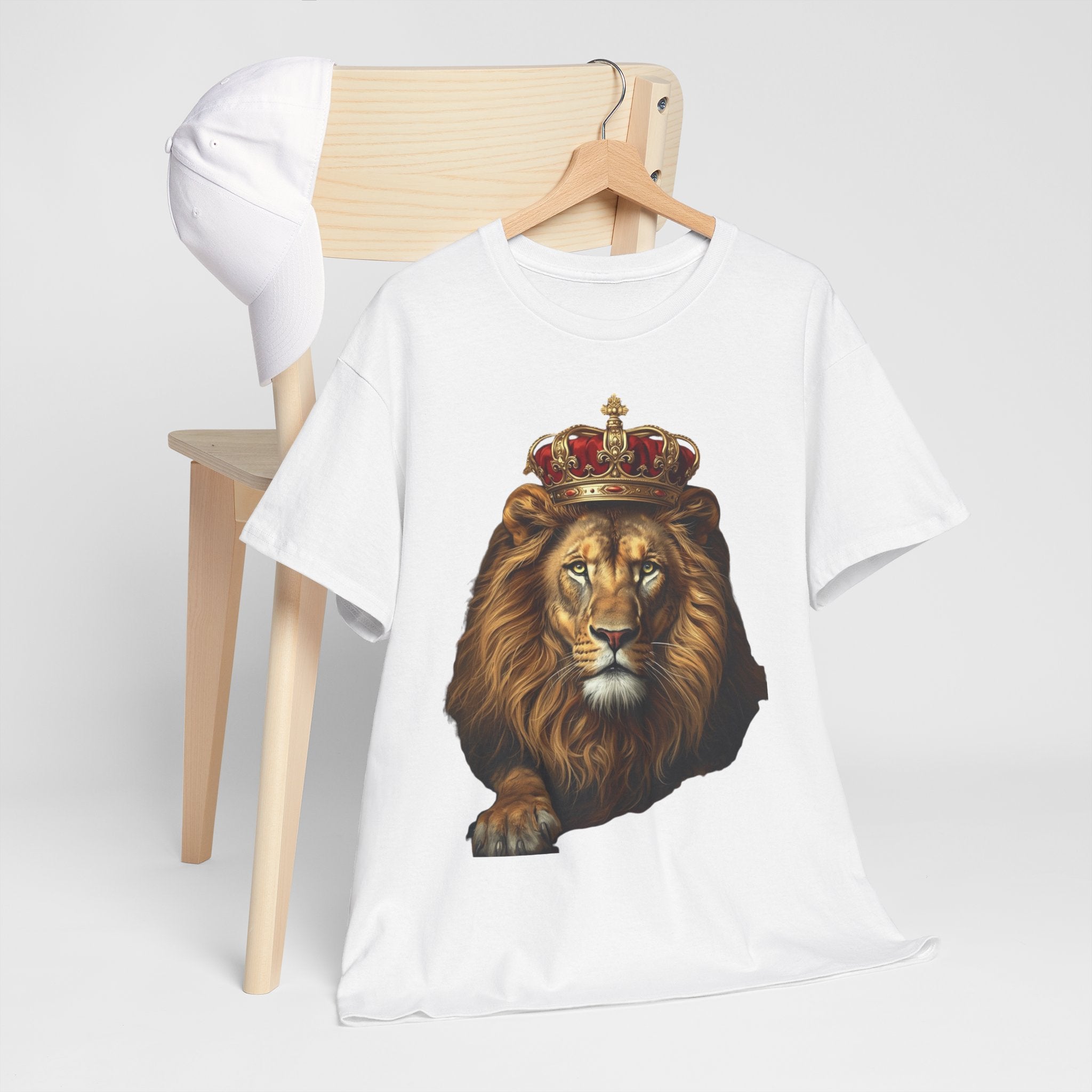 Lion King Crown T-Shirt — Regal Lion Graphic Tee for Men & Women