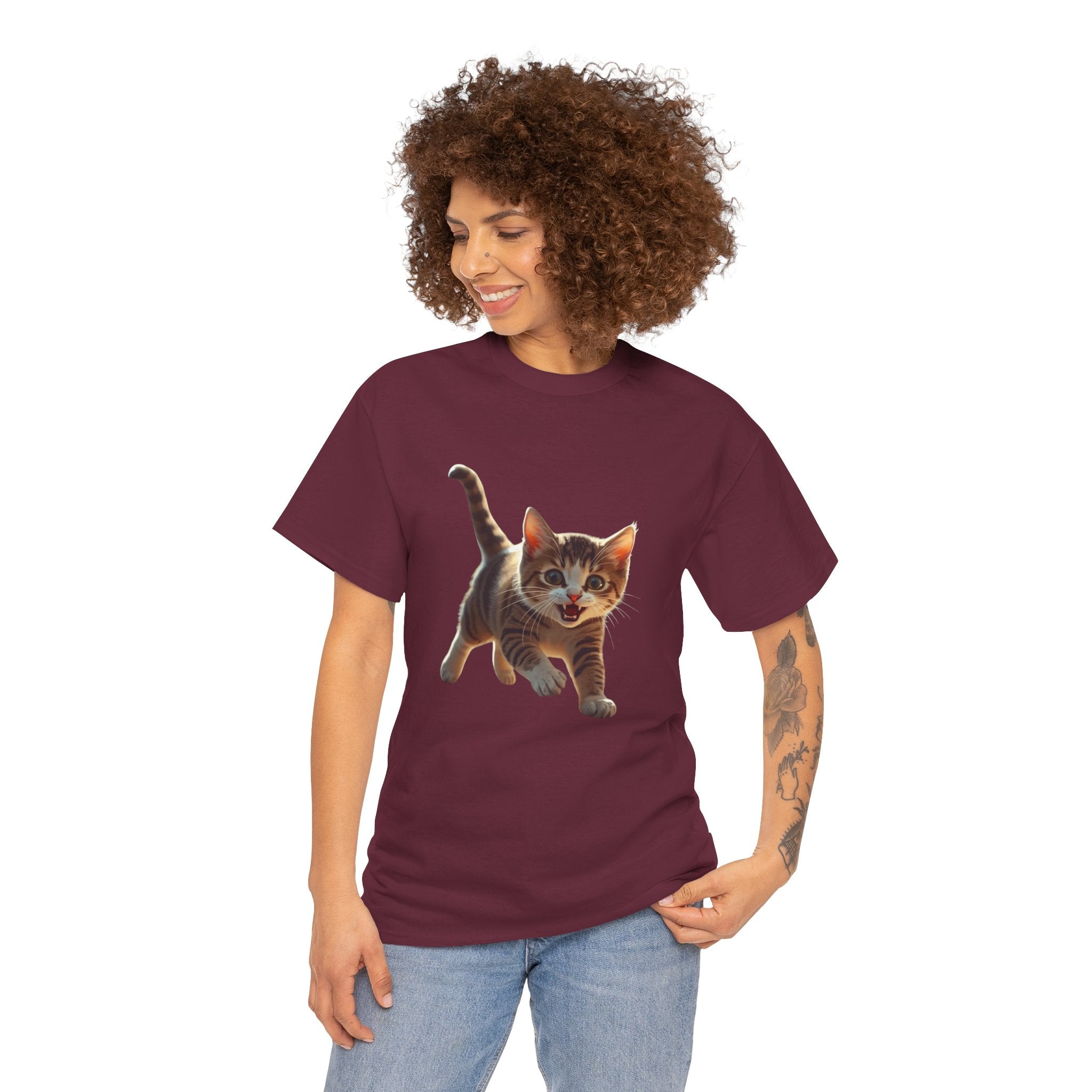 Kitten Graphic Tee — Cute Running Cat T-Shirt for Cat Lovers