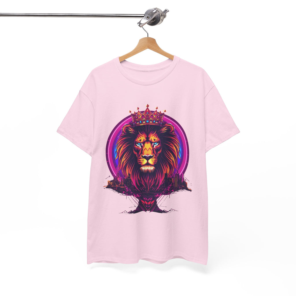 Lion King Crown T-Shirt — Vibrant Neon Lion Graphic Tee