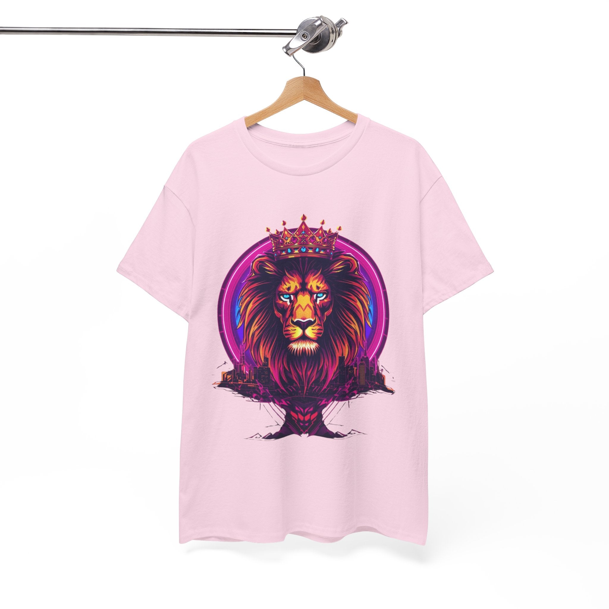 Lion King Crown T-Shirt — Vibrant Neon Lion Graphic Tee