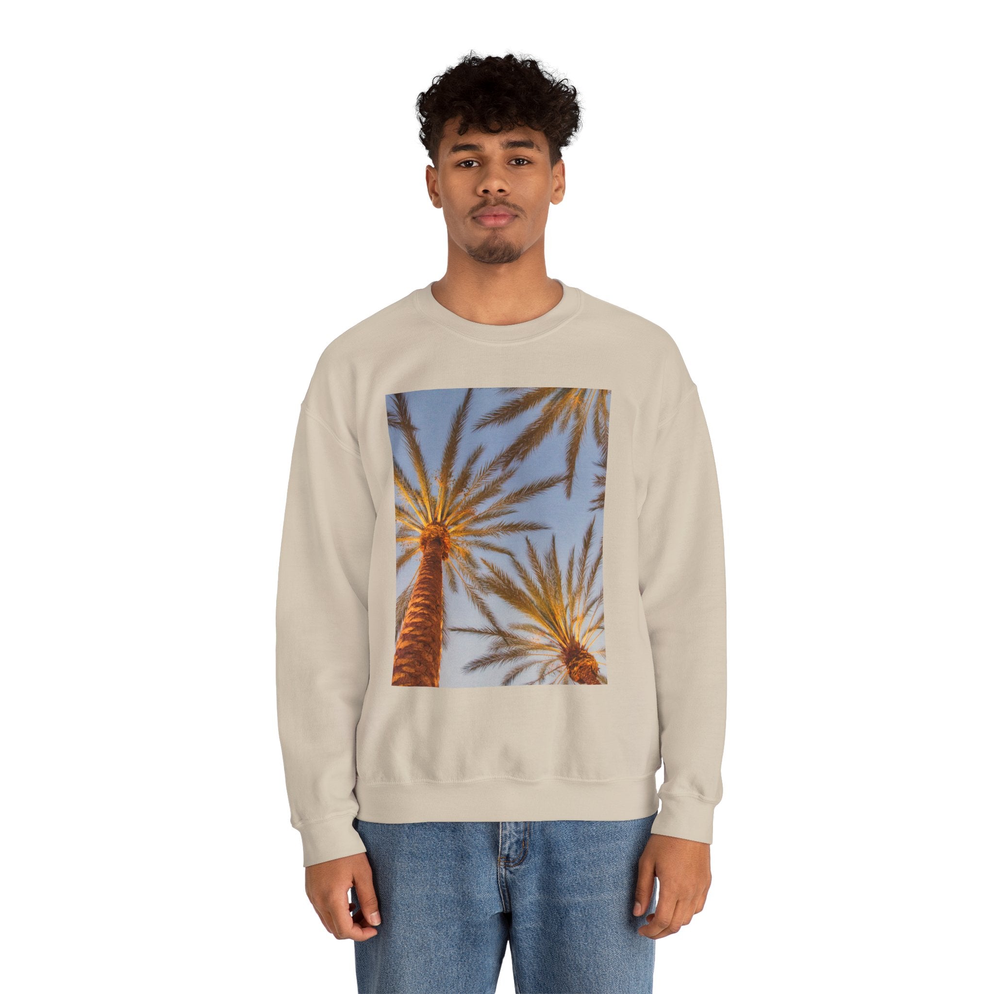 Palm Trees Crewneck Sweatshirt — Vintage Sunset California Vibe