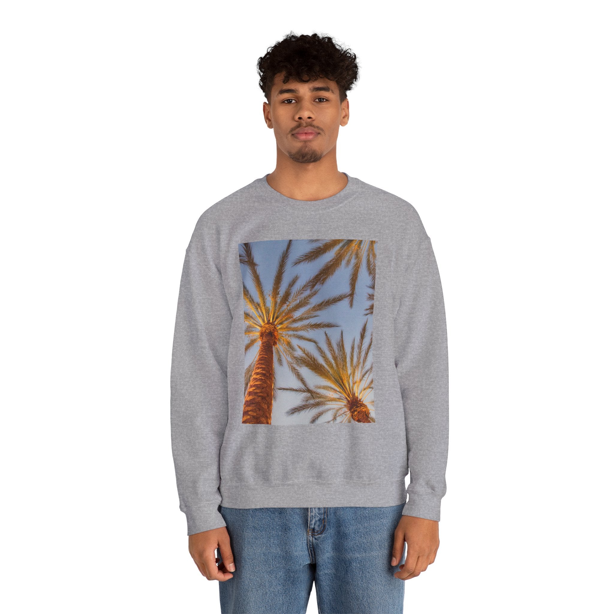 Palm Trees Crewneck Sweatshirt — Vintage Sunset California Vibe