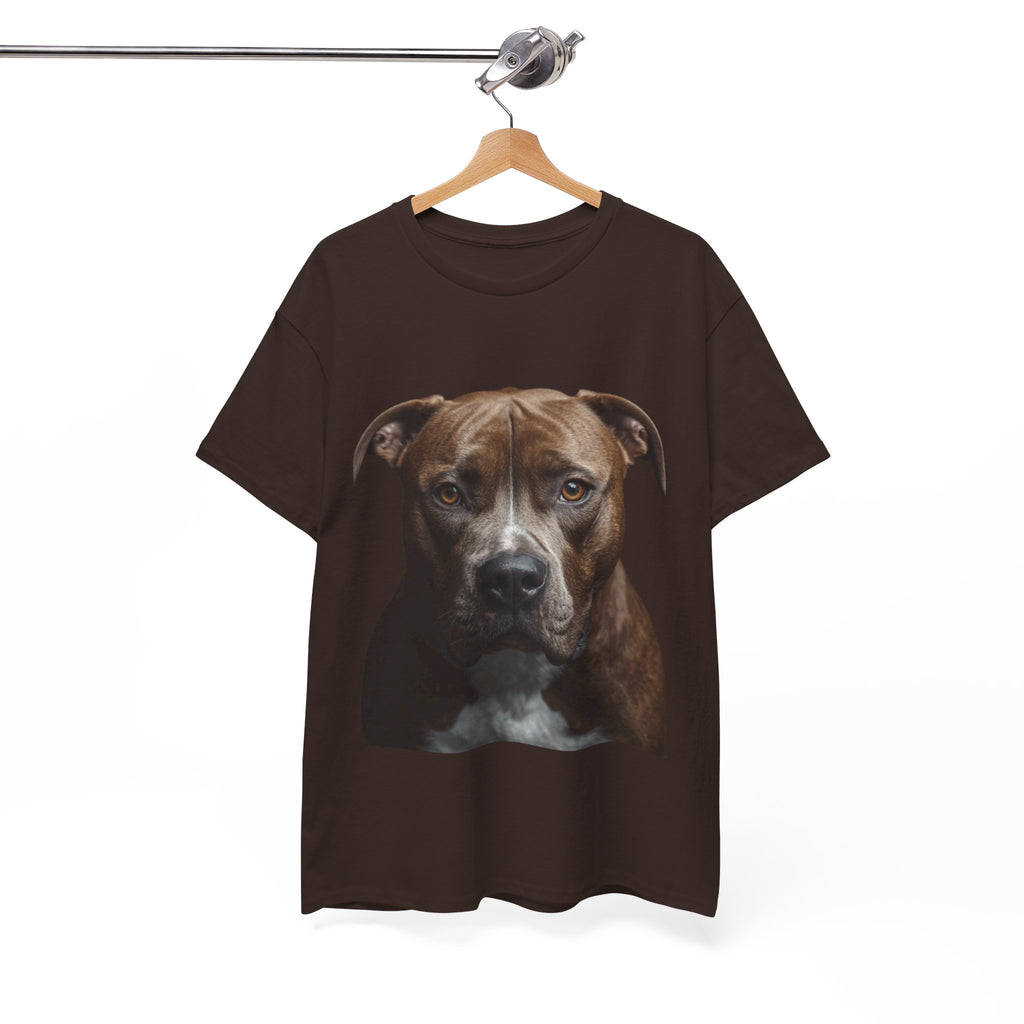 Pit Bull Portrait T-Shirt — Realistic Dog Face Tee for Dog Lovers