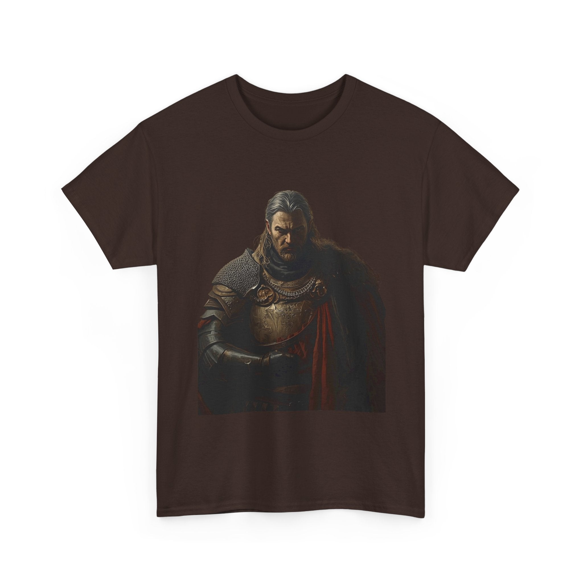 Knight Portrait T-Shirt — Dark Medieval Armor Graphic Tee