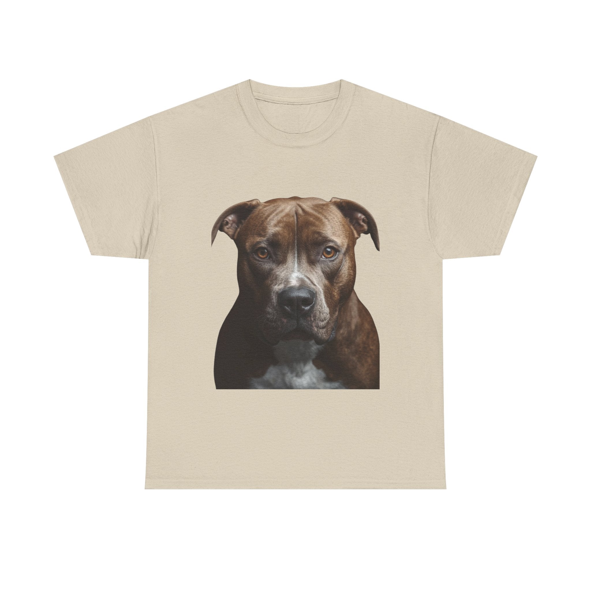 Pit Bull Portrait T-Shirt — Realistic Dog Face Tee for Dog Lovers