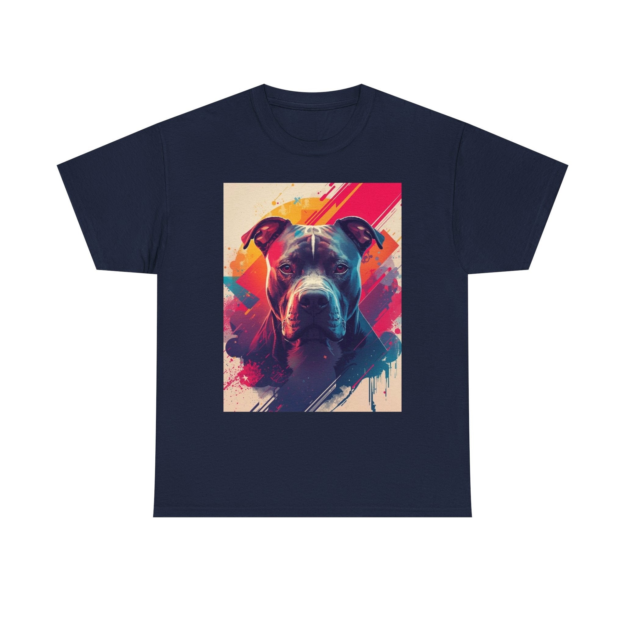 Pit Bull Pop Art T-Shirt — Colorful Abstract Dog Portrait Tee