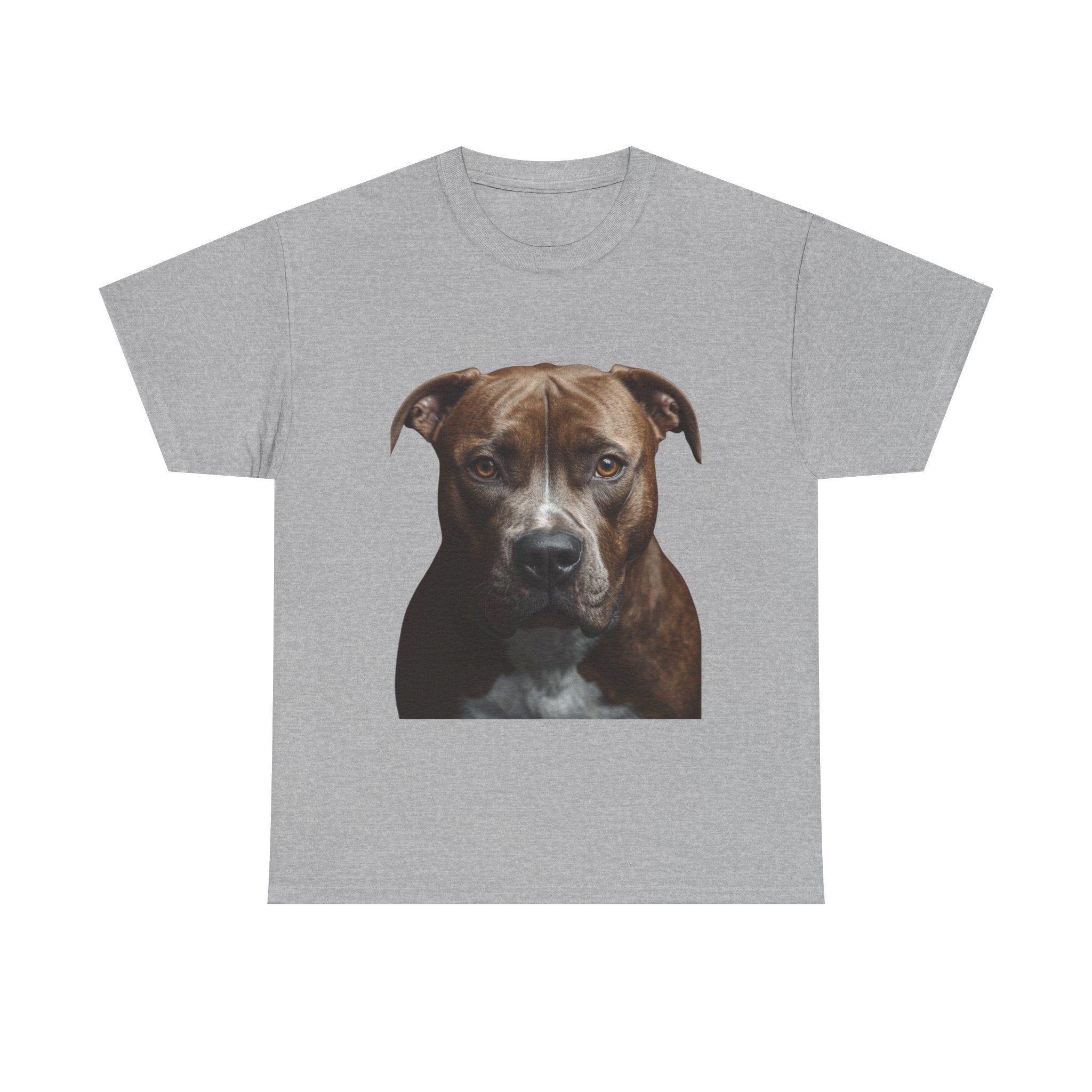 Pit Bull Portrait T-Shirt — Realistic Dog Face Tee for Dog Lovers