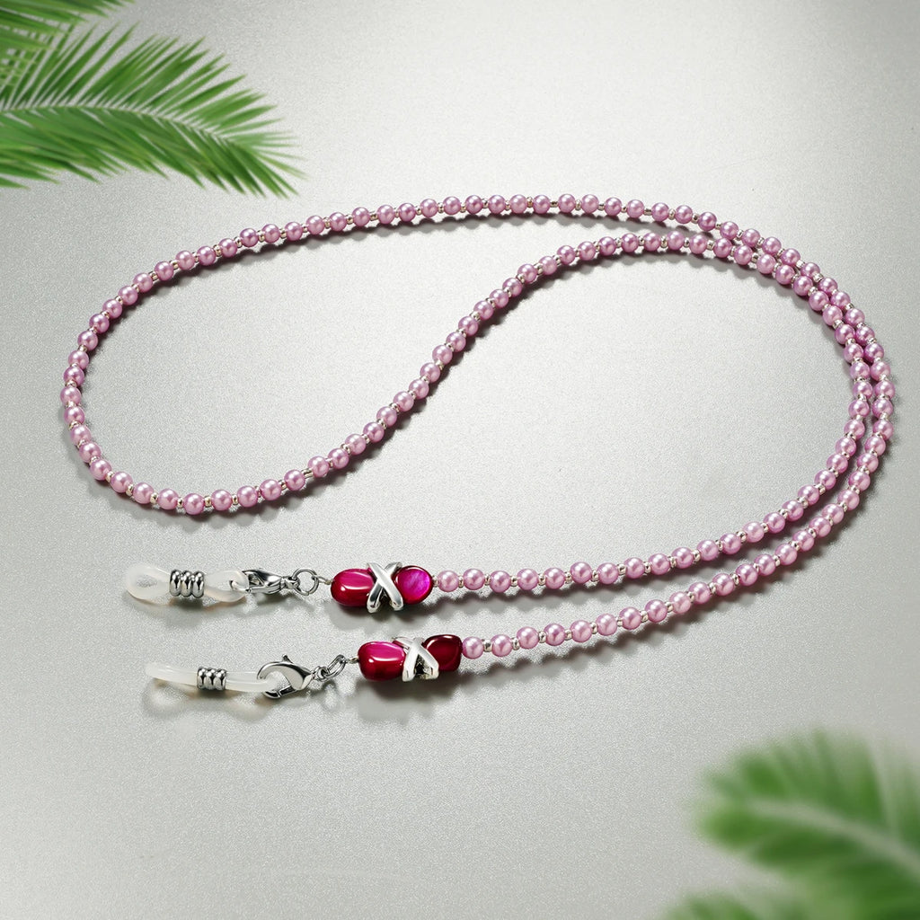 Stylish Pearl Beaded Eyeglasses Chain for Women Fashion Beads Pearl Lanyard Beaded Pearl Necklace