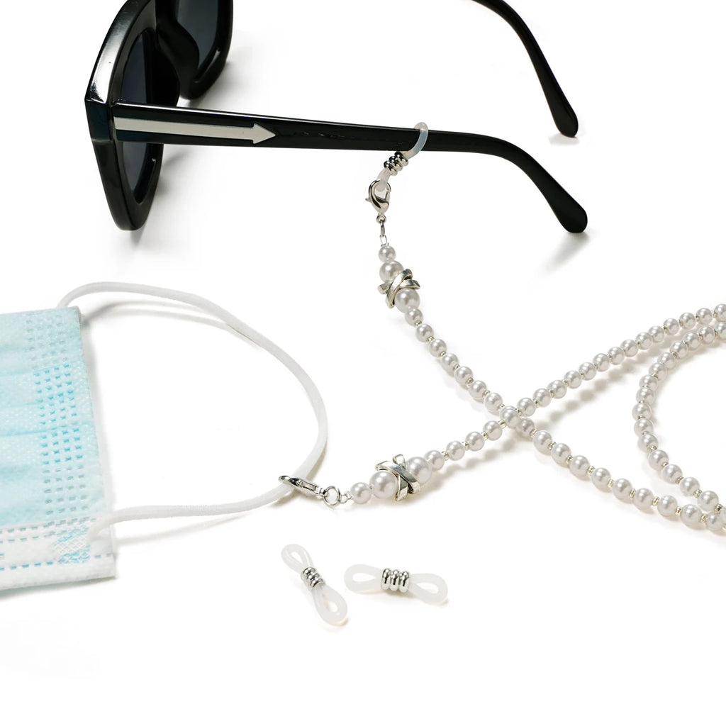 Stylish Pearl Beaded Eyeglasses Chain for Women Fashion Beads Pearl Lanyard Beaded Pearl Necklace