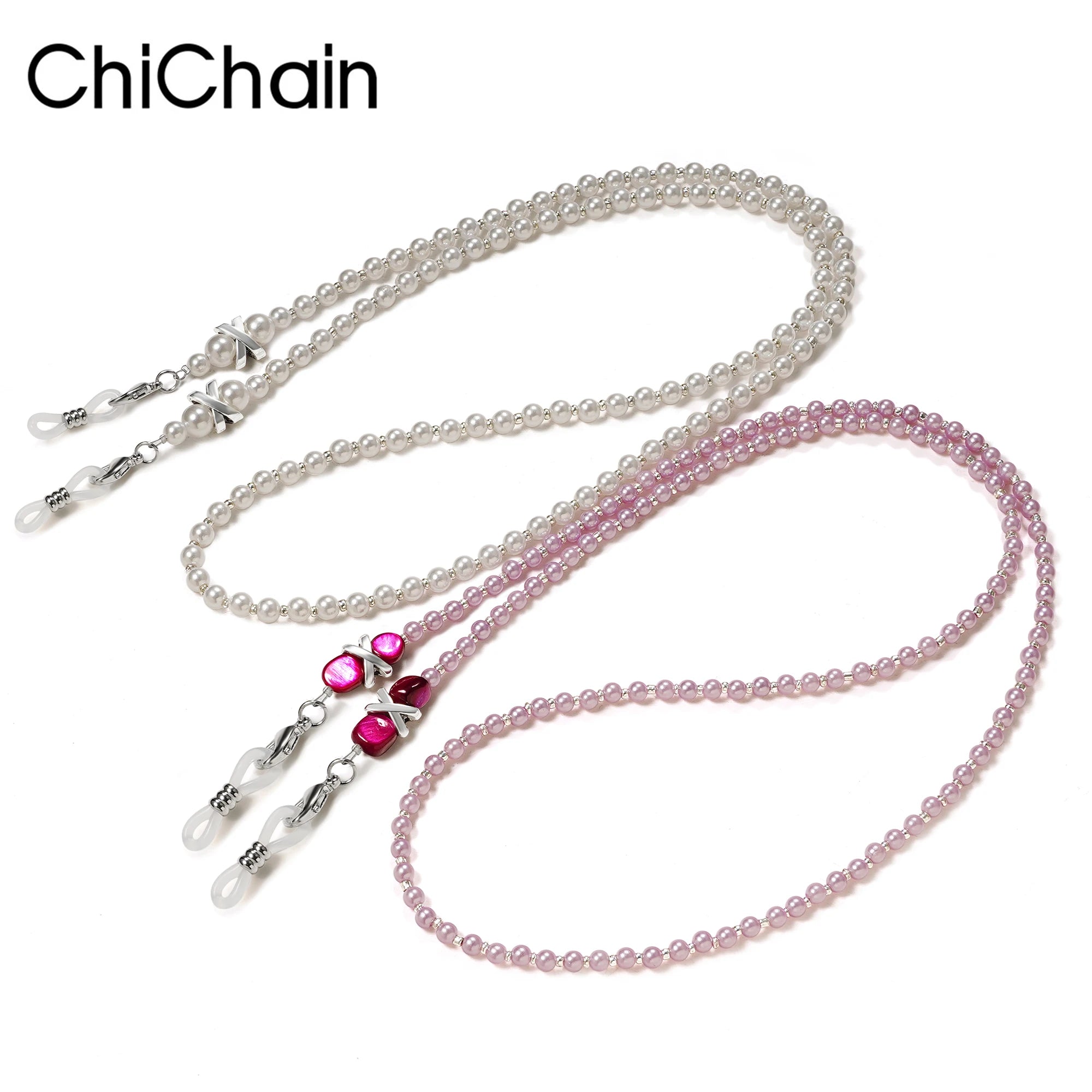 Stylish Pearl Beaded Eyeglasses Chain for Women Fashion Beads Pearl Lanyard Beaded Pearl Necklace