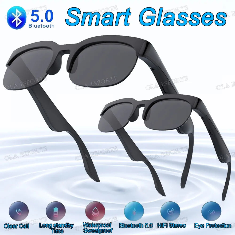 New Camera Control Smart Glasses 2025 Music Sunglasses Headphones Wireless Bluetooth Call Headset HIFI Audio glasses For Android