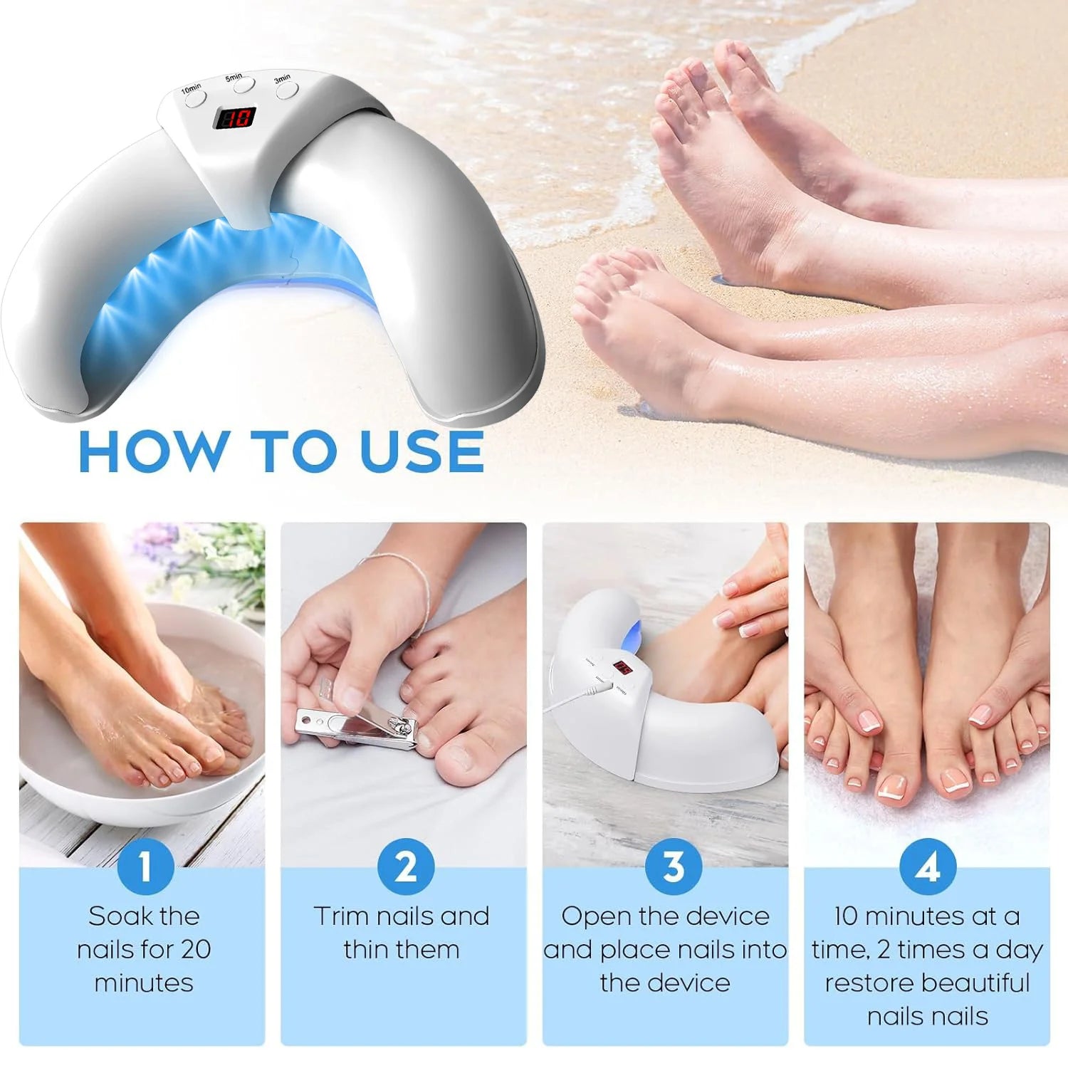 Nail Fungus Laser Treatment Device Repair Toenail Fingernail Fungus Treat Onychomycosis Therapy Cure Machine Effectively Remove