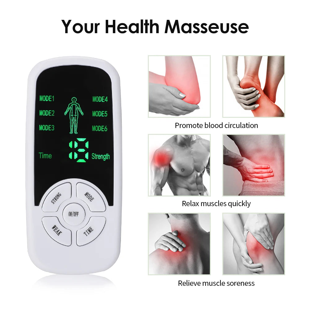 EMS Pulse Electric Muscle Stimulator Back Neck Body Massager TENS Acupuncture Meridian Physiotherapy Digital Massage Tools