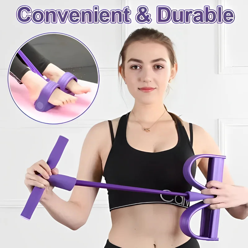 Four-Tube Pedal Tensioner Multi-functional Household Fitness Equipment Yoga Abdominal Strengthening Elastic Band Resistance Rope