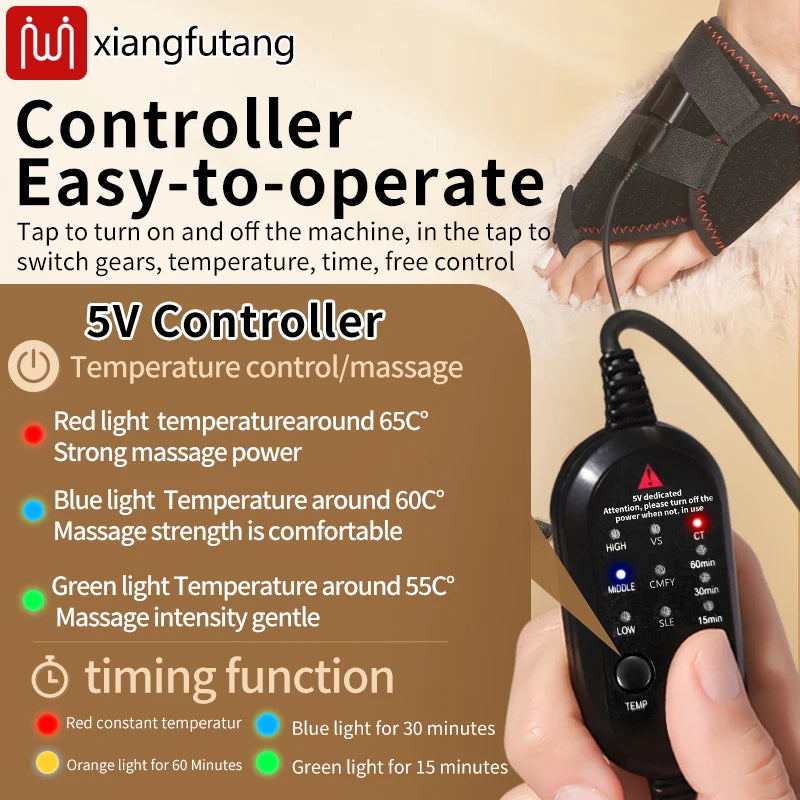 Electric Heated Foot Wrap - Dorsal Foot Massager Heated Pad - 3-Level Heat & Timer - Muscle Relax Joint Comfort Elderly Care