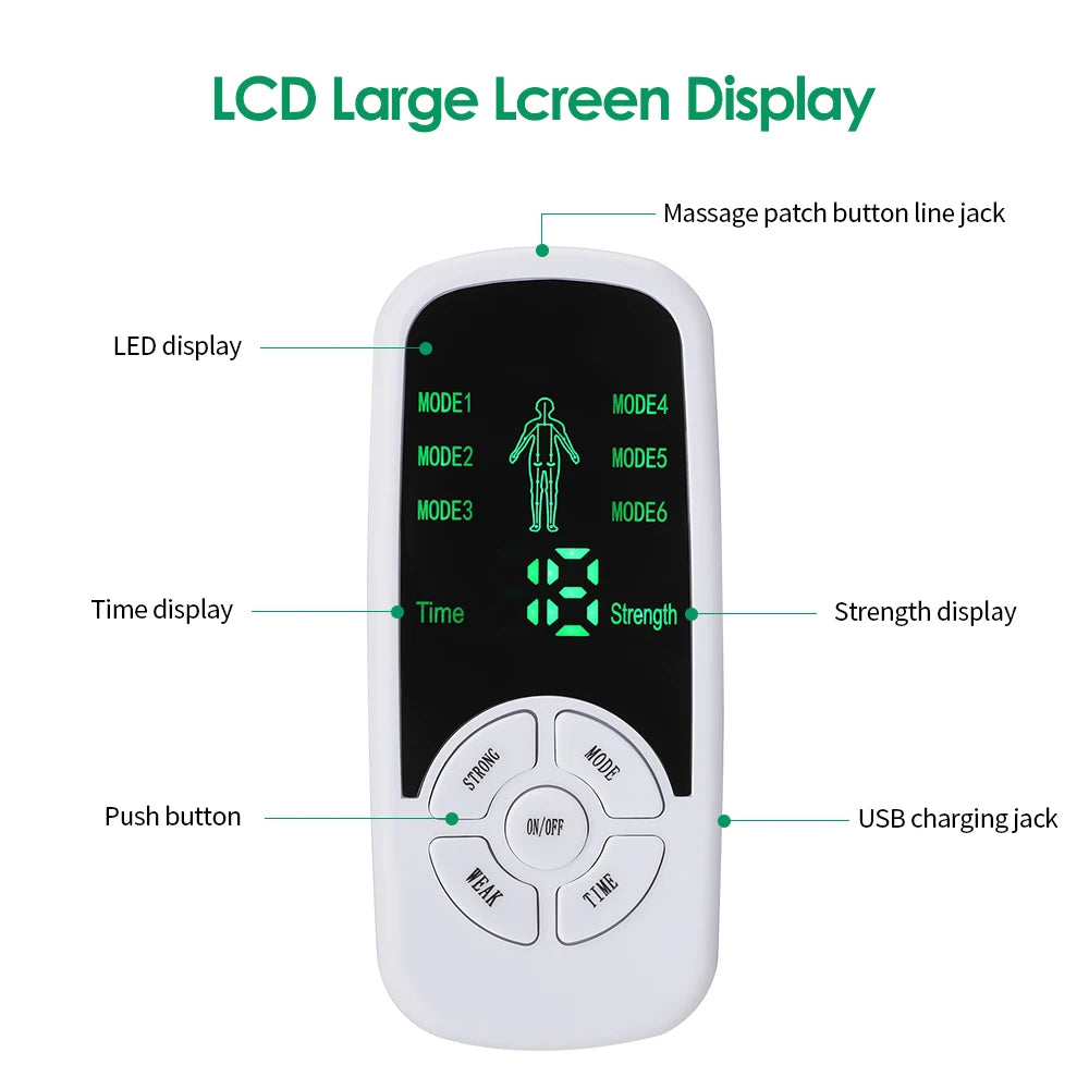 EMS Pulse Electric Muscle Stimulator Back Neck Body Massager TENS Acupuncture Meridian Physiotherapy Digital Massage Tools