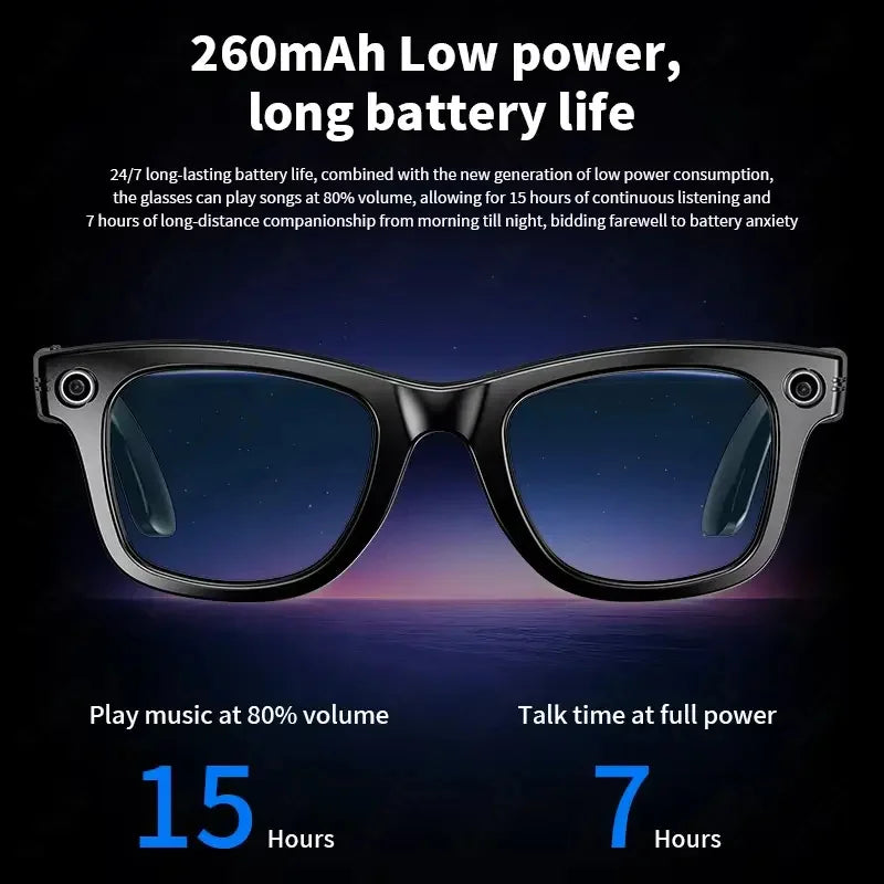 2026 smart glasses bluetooth camera Recording Videos AI Photo Recognition Answer 100+ Languages Translation Music Play Men Women