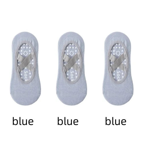 1/ 3 Pair Professional Women's Yoga Socks, Silicone Anti-slip Ballet Pilates Socks, Women's Backless Breathable Bandage Yoga Sport Socks