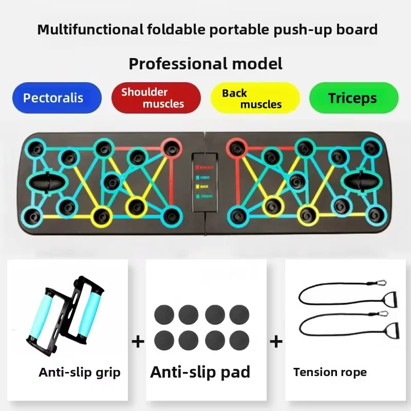 Prone board set, foldable prone board, portable multi-functional prone board, home and gym equipment, chest muscle trainer