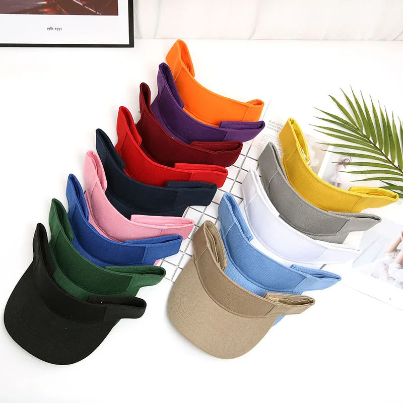 Sport Visor Hats Adjustable Empty Top Baseball Cap Sun Protection Ball Caps Golf Visor for Women and Men