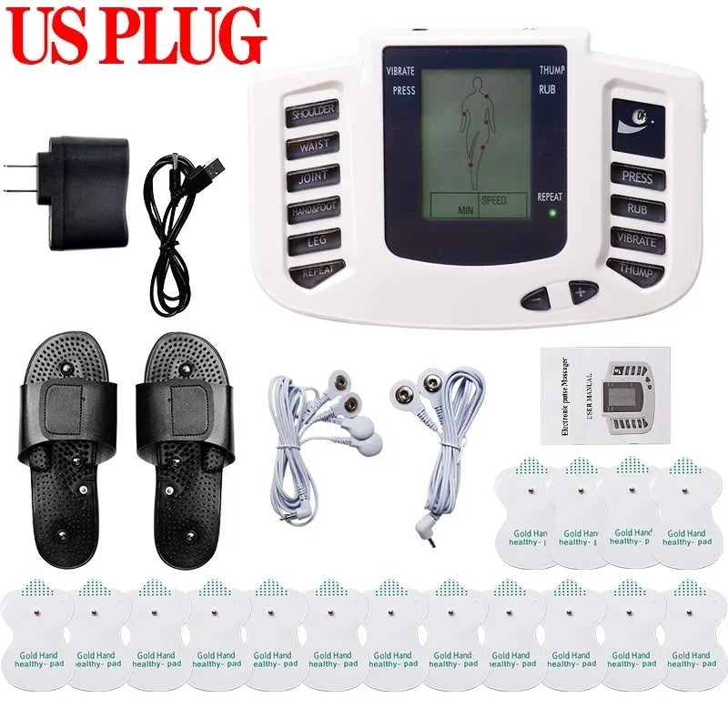 TENS Pulse Body Massager Dual Channel Low-frequency Acupuncture Moxibustion Unit EMS Muscle Stimulator Pain Relief Health Care