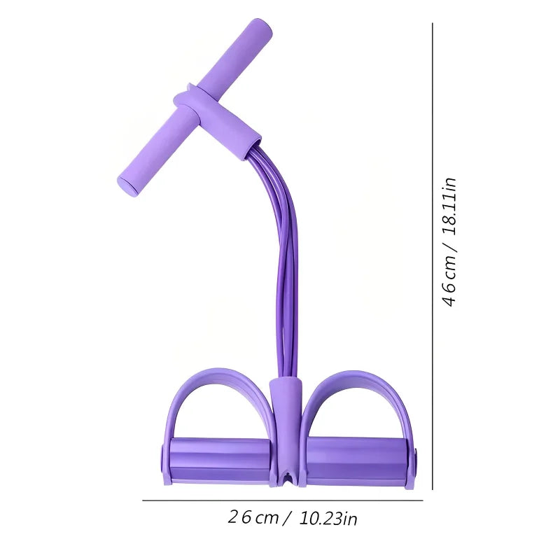 Four-Tube Pedal Tensioner Multi-functional Household Fitness Equipment Yoga Abdominal Strengthening Elastic Band Resistance Rope