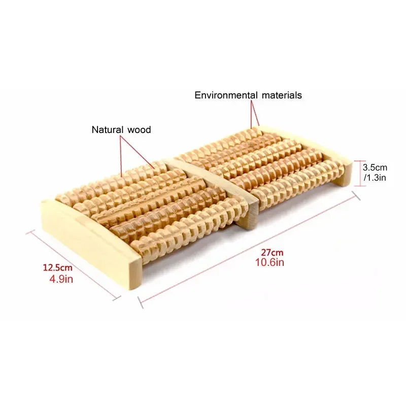 Wooden Foot Massage Roller Relieves Fatigue, Foot Pain and Plantar Fasciitis, Plantar Muscle Relaxation Tool, Releases Lymph