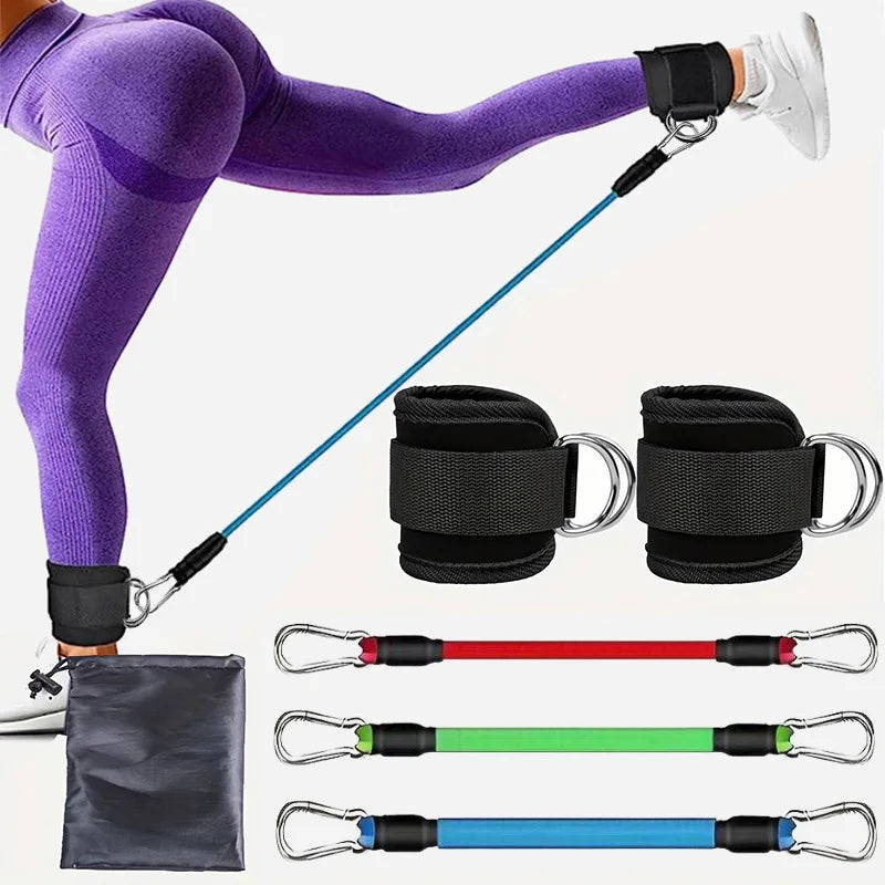Resistance Band Set Workout Exercise Equipment Ankle Straps Fitness Yoga Elastic Fitness Bands for Home Gym Men and Women Sports