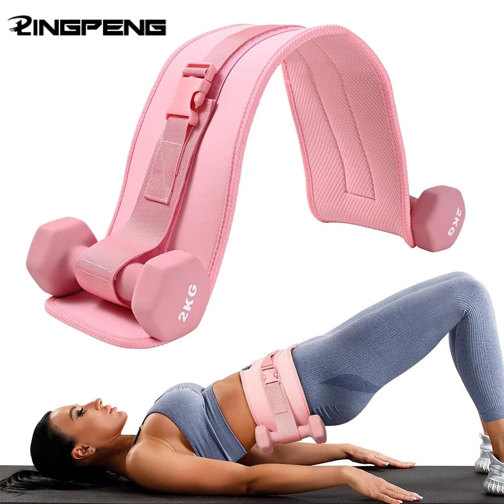 Weightlifting Hip Bridge Belt, Weight Training Plank Squats Assist Straps, Dumbbell Load Hip Protection Workout Assist Belt