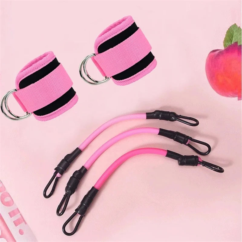 Resistance Band Set Workout Exercise Equipment Ankle Straps Fitness Yoga Elastic Fitness Bands for Home Gym Men and Women Sports