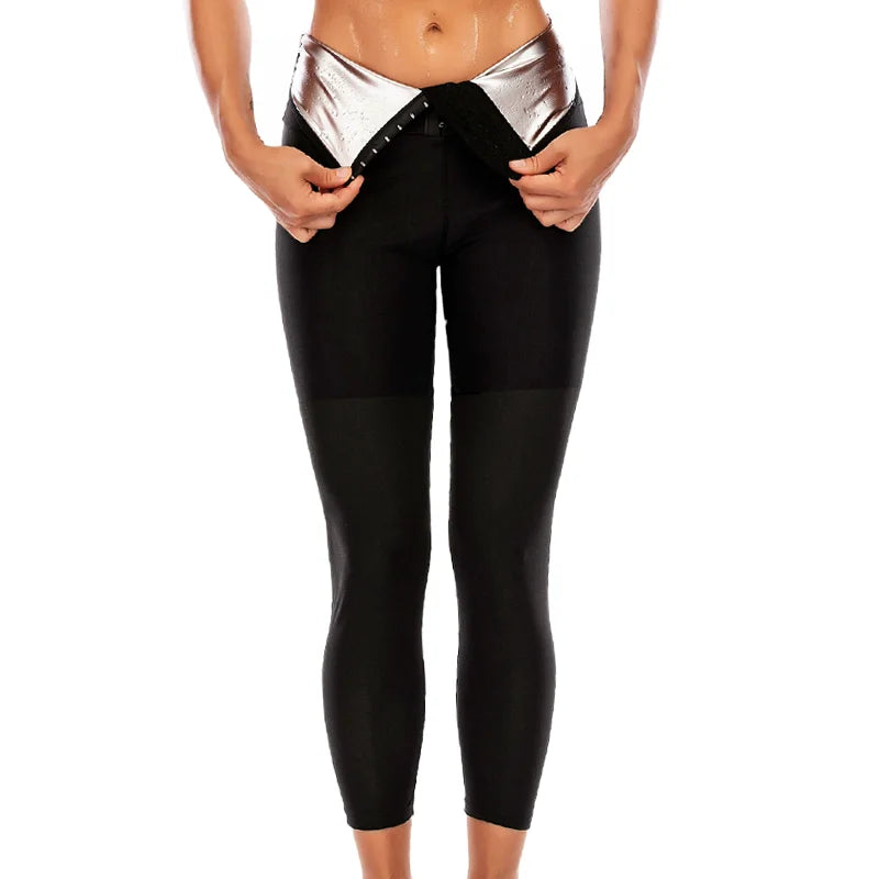 Sauna Shaper Pants Body Shaper Full Hot Sweat Effect Coating Slimming Pants Short Shapewear Workout Gym Leggings Fitness Sports