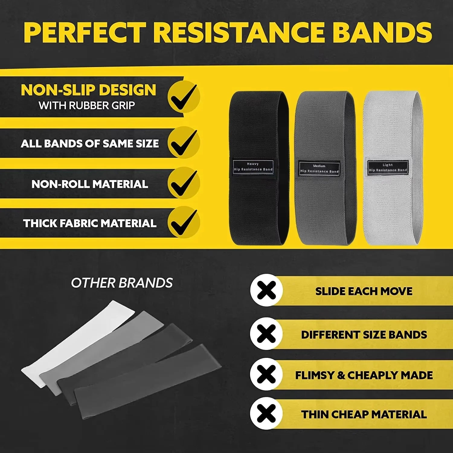 New Fabric Resistance Hip Booty Bands Glute Thigh Elastic Workout Squat Circle Stretch Fitness Strips Loops Yoga Gym Equipment