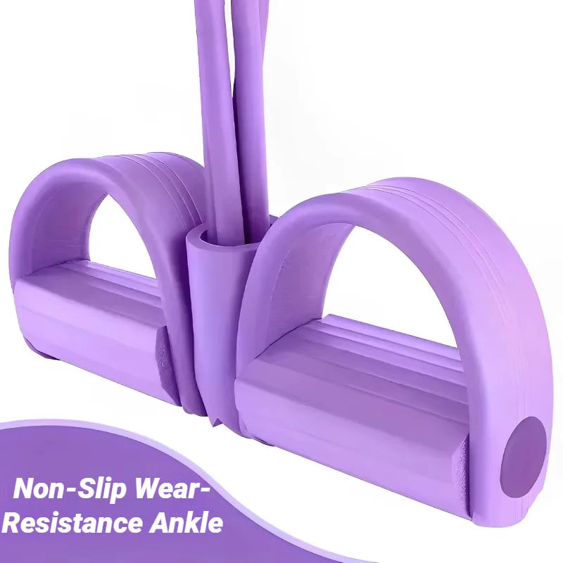 Four-Tube Pedal Tensioner Multi-functional Household Fitness Equipment Yoga Abdominal Strengthening Elastic Band Resistance Rope