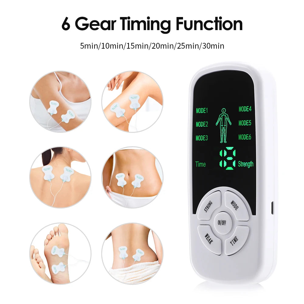 EMS Pulse Electric Muscle Stimulator Back Neck Body Massager TENS Acupuncture Meridian Physiotherapy Digital Massage Tools