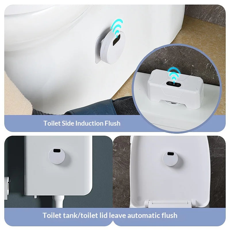 Automatic Toilet Flush Button  Smart Sensor Toilet Flusher Household Electric Push-button Toilet Infrared Sensor Fully Automatic