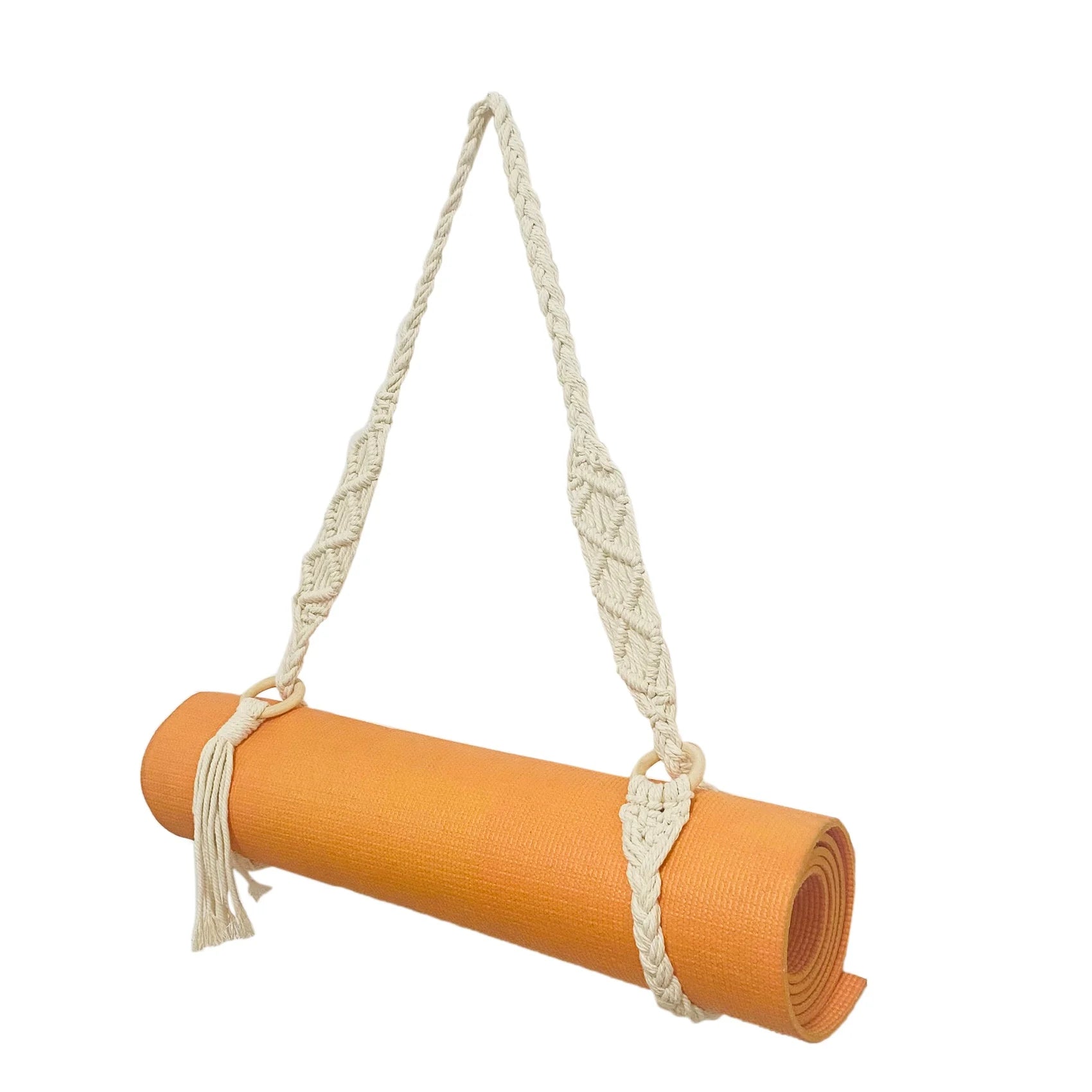 A79E-Yoga Mat Carry Strap Handmade Boho Crochet Macrame Adjustable Shoulder Strap for Yoga Mat Pilates Exercise Fitness