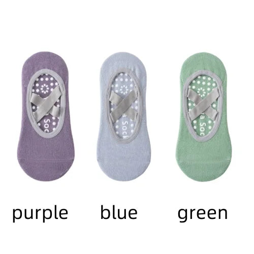 1/ 3 Pair Professional Women's Yoga Socks, Silicone Anti-slip Ballet Pilates Socks, Women's Backless Breathable Bandage Yoga Sport Socks