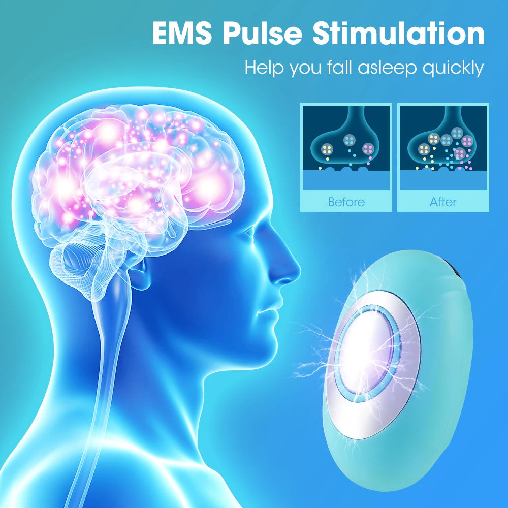 Sleep Aid Insomnia Relief Microcurrent Handheld Hypnosis CES Mental Stress Anxiety Depression Elimination Relax with Sling Brain